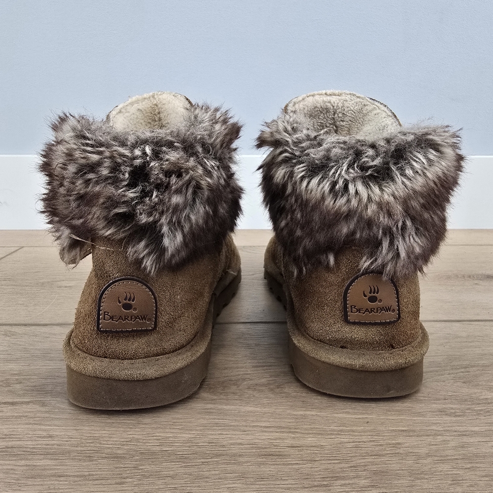 Bearpaw KoKo Suede Faux Fur Wool Sheepskin Hickory Boots Women's Size 8 Booties - Picture 6 of 10